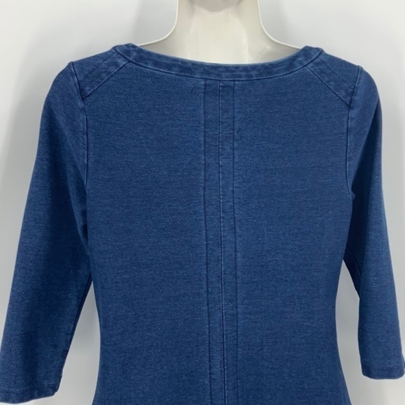 Boden denim pull over 3/4  sleeve dress 6p - Picture 3 of 11